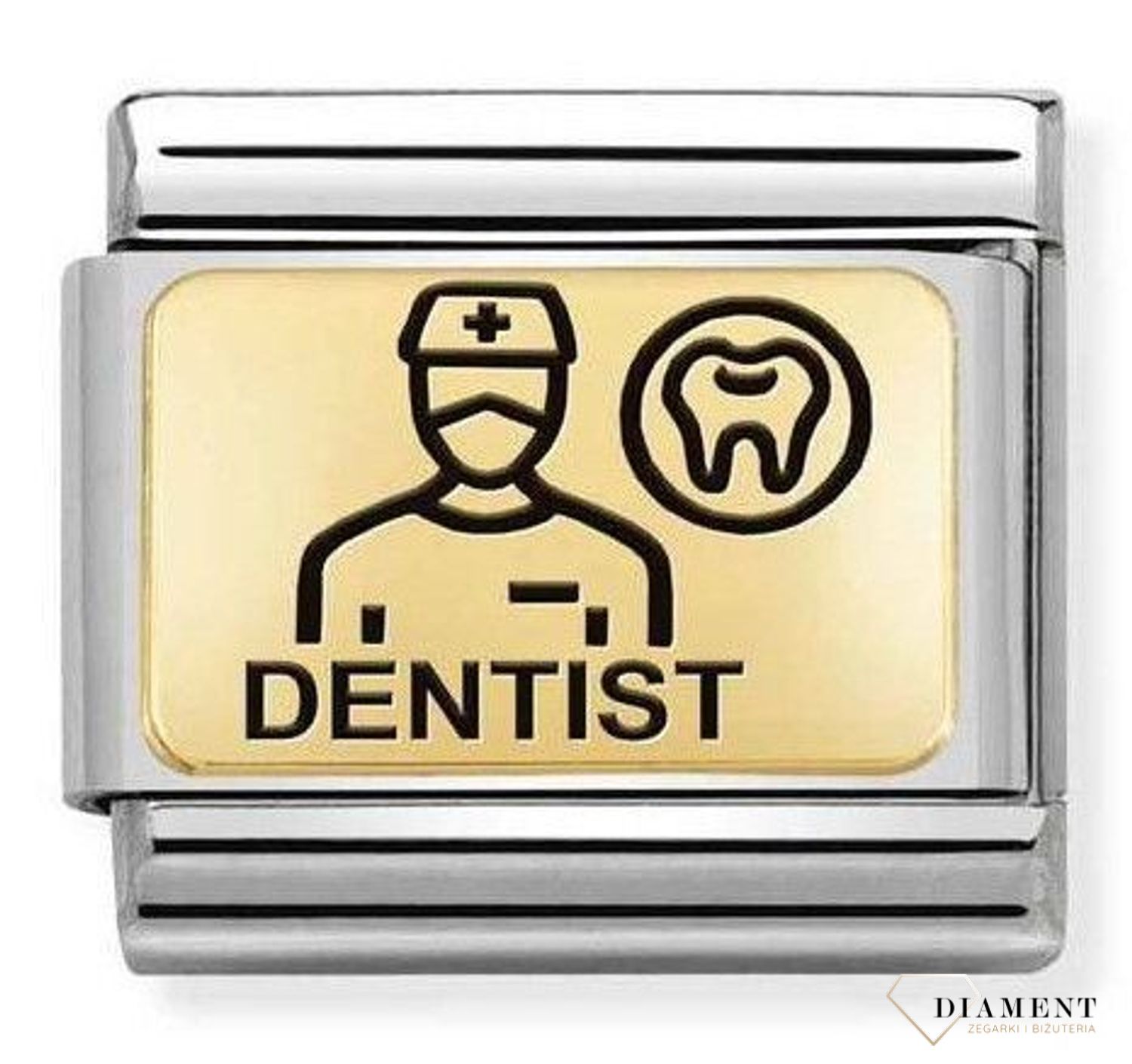 Nomination Link 18K zawieszka złoto 'Dentysta' 030166 16 ✓ Zawieszki Nomination ✓ Wyjątkowy prezent ✓ Nomination ✓ Bransoletka Nomination ✓ Bransoletka ze stali ✓ Gwarancja najniższej.jpg